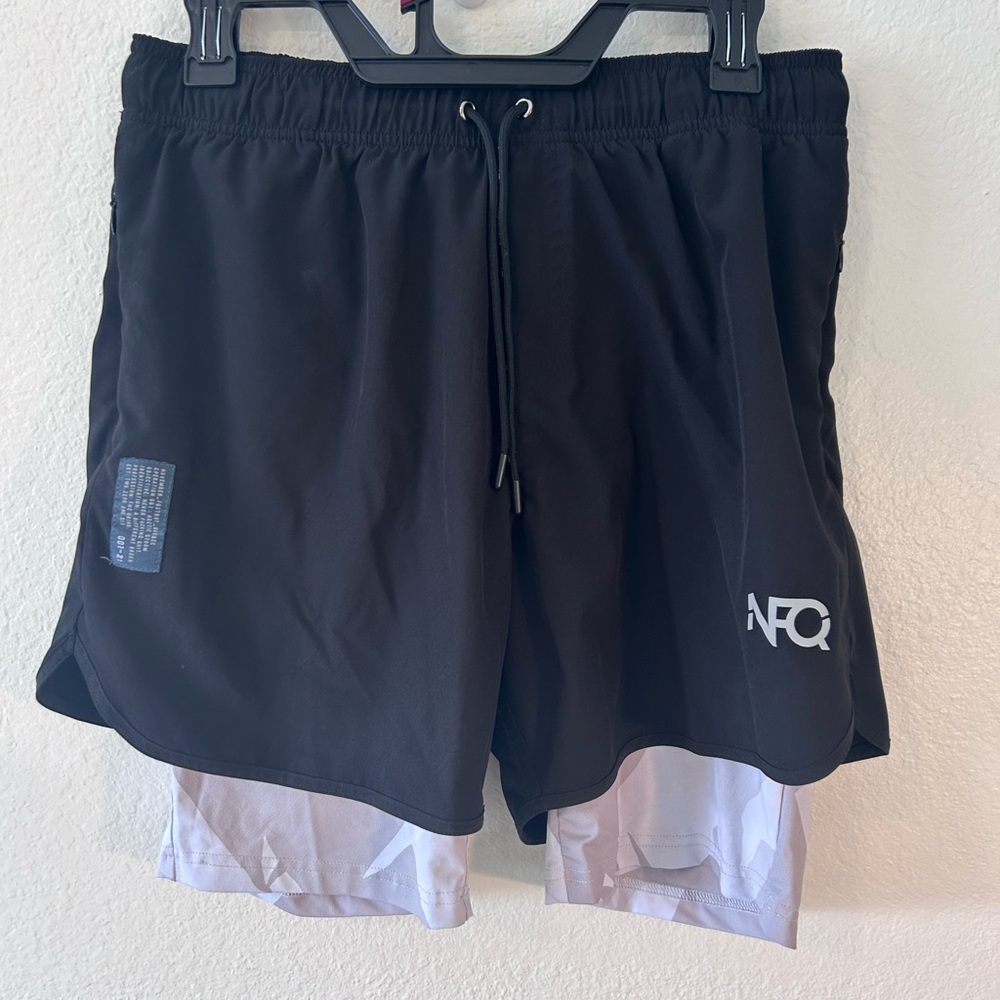 NFQ Black‎ Training Shorts w/ AOR2-Style Extended Liner SZ M